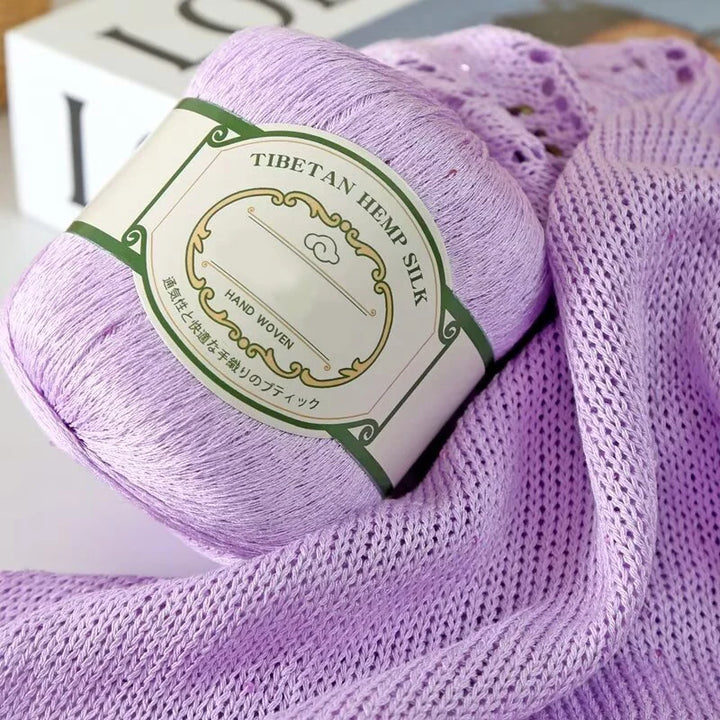 200g Cotton Linen Lace Sequin Yarn – Handwoven Crochet Yarn for Summer Shawls & Hats