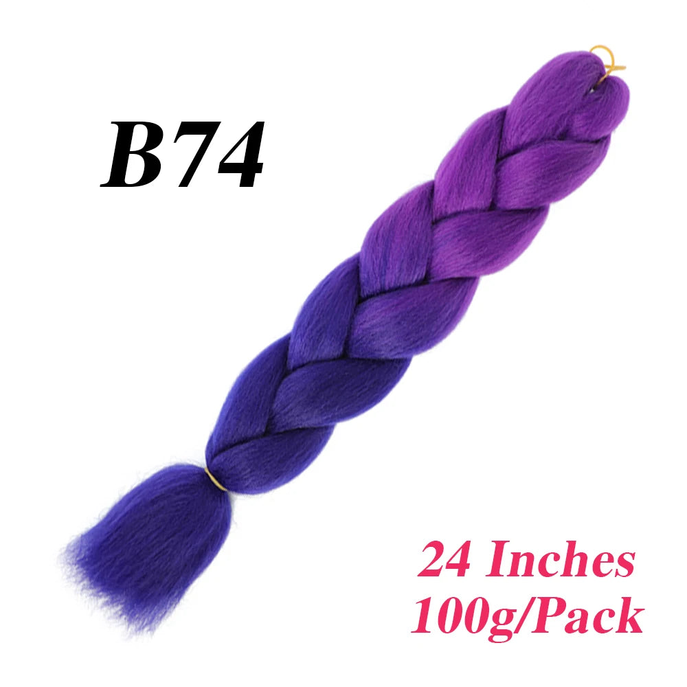 24 Inch Jumbo Braiding Hair – Afro Ombre Synthetic Extensions for Children’s Braids (100g) 33