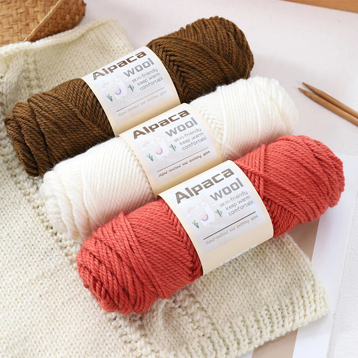 450g Alpaca Wool Yarn Set (6 Pieces) – Thick Knitting Yarn for Sweaters, Shawls, Hats & Winter Crafts