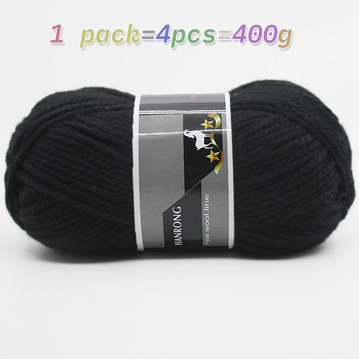 400g Thick Alpaca Wool Yarn – Chunky Knitting Yarn for Sweaters, Scarves, Hats & Coats (4 Skeins Pack)