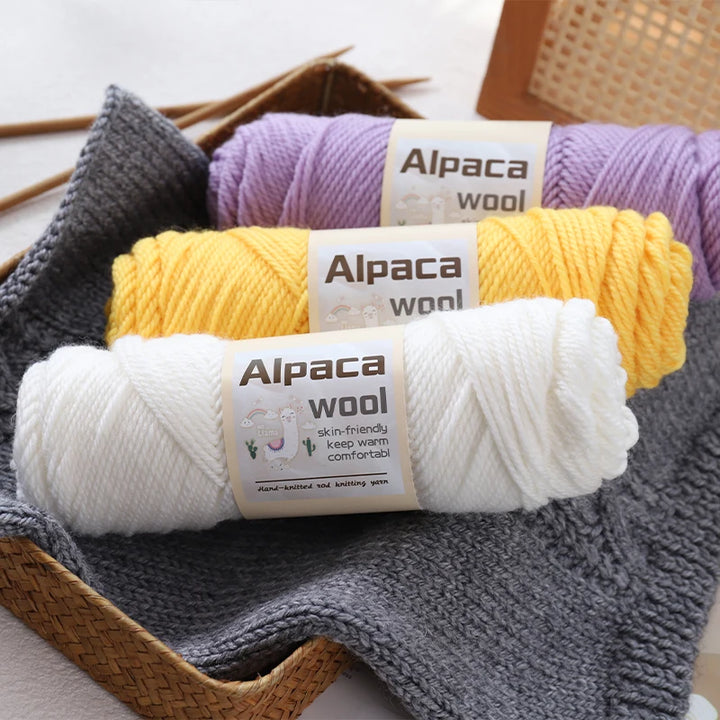 450g Alpaca Wool Yarn Set (6 Pieces) – Thick Knitting Yarn for Sweaters, Shawls, Hats & Winter Crafts