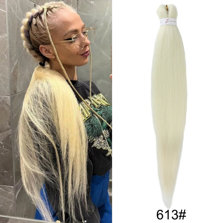 26 Inch Pre-Stretched Braiding Hair – Xpression-Style Smooth Yaki Straight Synthetic Extensions