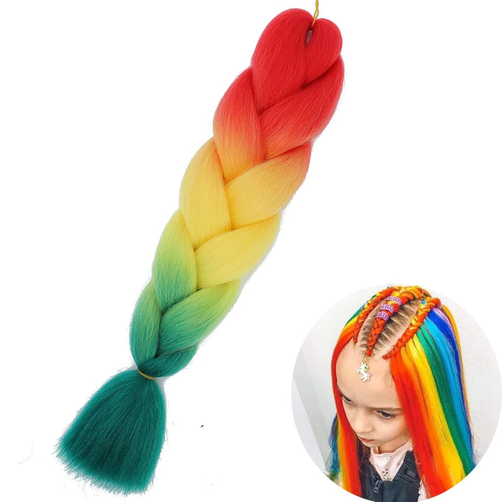 24” Synthetic Yaki Braids – Kanekalon Ombre Jumbo Braiding Hair Extensions 22