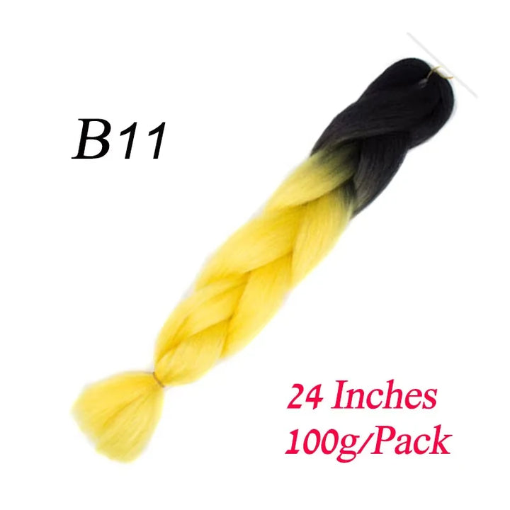 24 Inch Pre-Stretched Jumbo Braiding Hair – Synthetic Kanekalon Extensions for African Braids (100g) 444