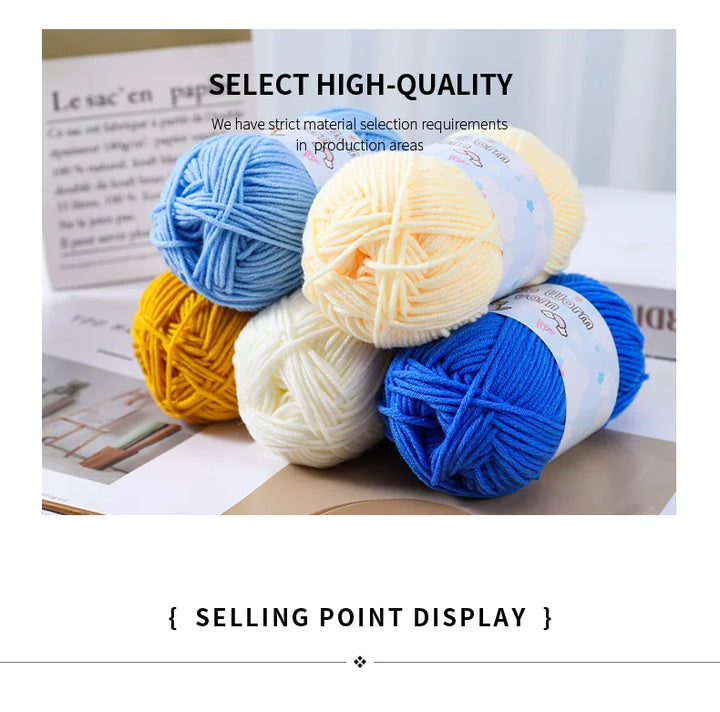 300g Medium-Thick Soft Yarn – DIY Hand-Knitting Yarn Balls for Sweaters, Hats & Crafts (6 Pieces / Pack)