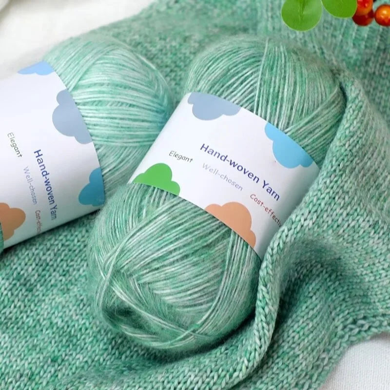 300g Colorful Bamboo Fiber Mohair Yarn Set (6 Pieces) – Soft Knitting Yarn for Sweaters, Scarves, Hats & Shawls