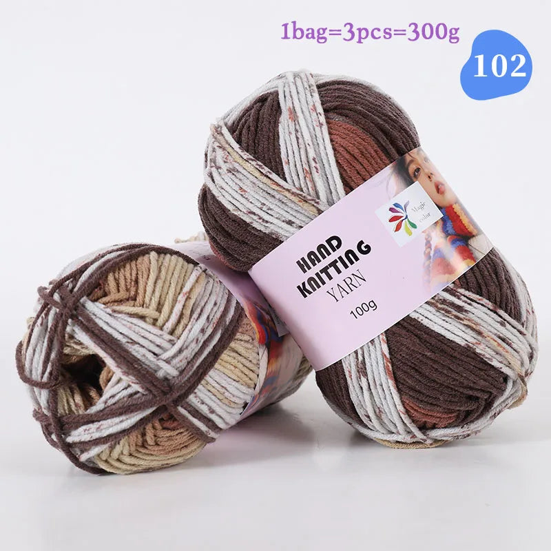 High-Quality 7-Strand Gradient Yarn – Medium-Thick Multi-Colored Yarn for Sweaters, Hats, Scarves & DIY Crafts