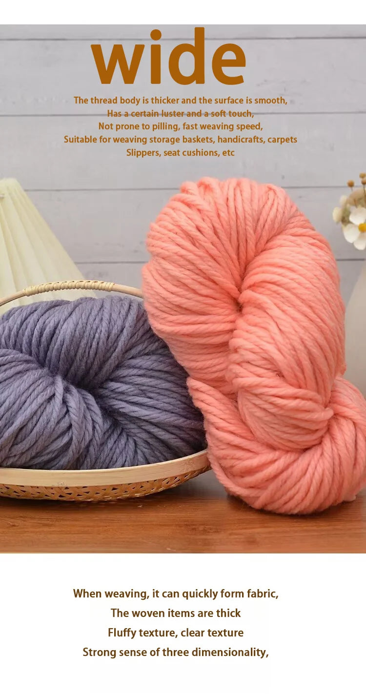 500g Extra Thick Polyester Yarn (2 Skeins) – Chunky Knitting Yarn for Sweaters, Hats, Cushions & DIY Crafts