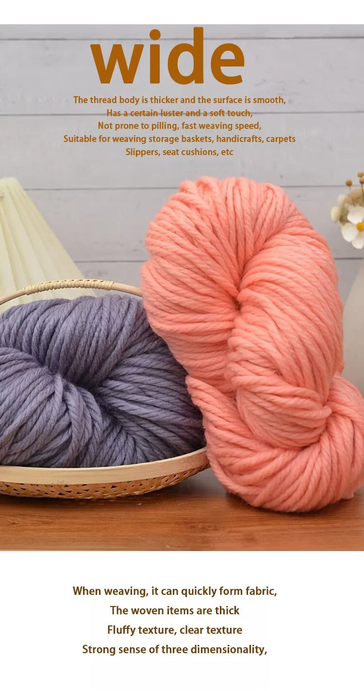 500g Extra Thick Polyester Yarn (2 Skeins) – Chunky Knitting Yarn for Sweaters, Hats, Cushions & DIY Crafts