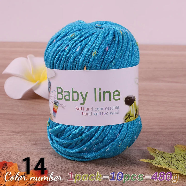 480g Star Dot Multicolor Yarn – Medium-Thick Knitting Yarn for Sweaters, Scarves & Hats (10 Pieces/Pack)