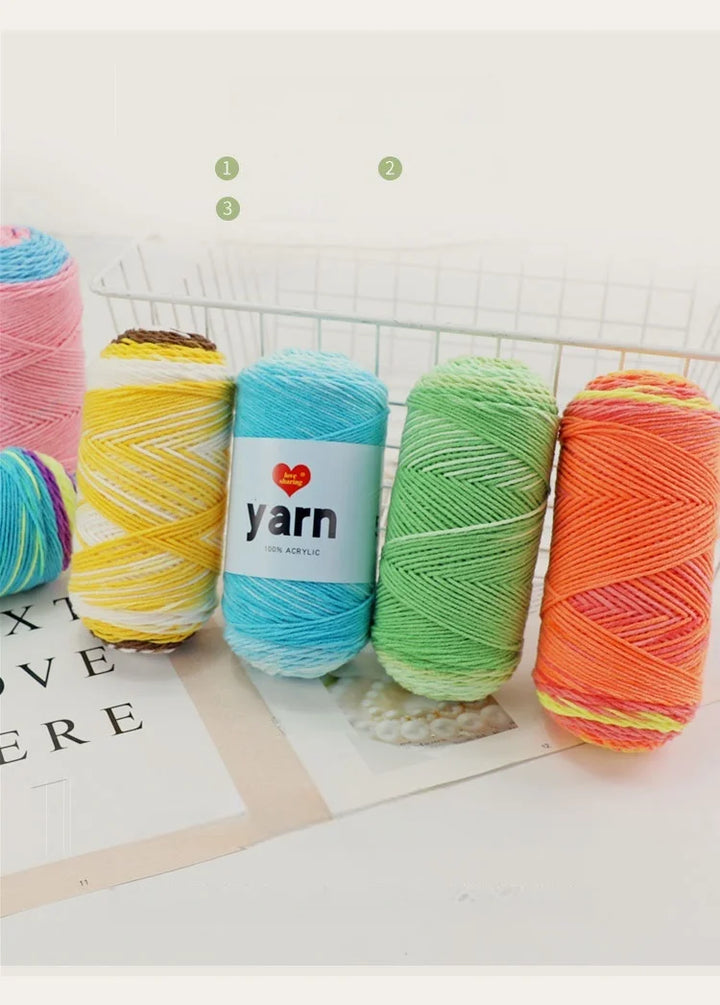 300g Rainbow Gradient Acrylic Yarn Set (3 Pieces) – Medium-Thick Knitting Yarn for Sweaters, Scarves, Hats & DIY Crafts