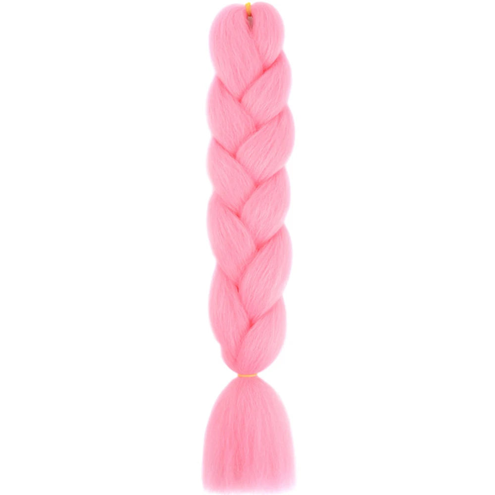 24 Inch Jumbo Box Braids Extensions – Synthetic Braiding Hair for Children (Pink, Purple, Yellow, Gray)