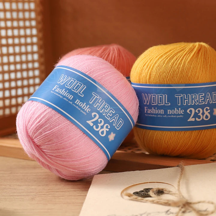 300g 238 Pure Wool Yarn (6 Pack) – High-Quality Knitting Yarn for Sweaters, Vests & Hats