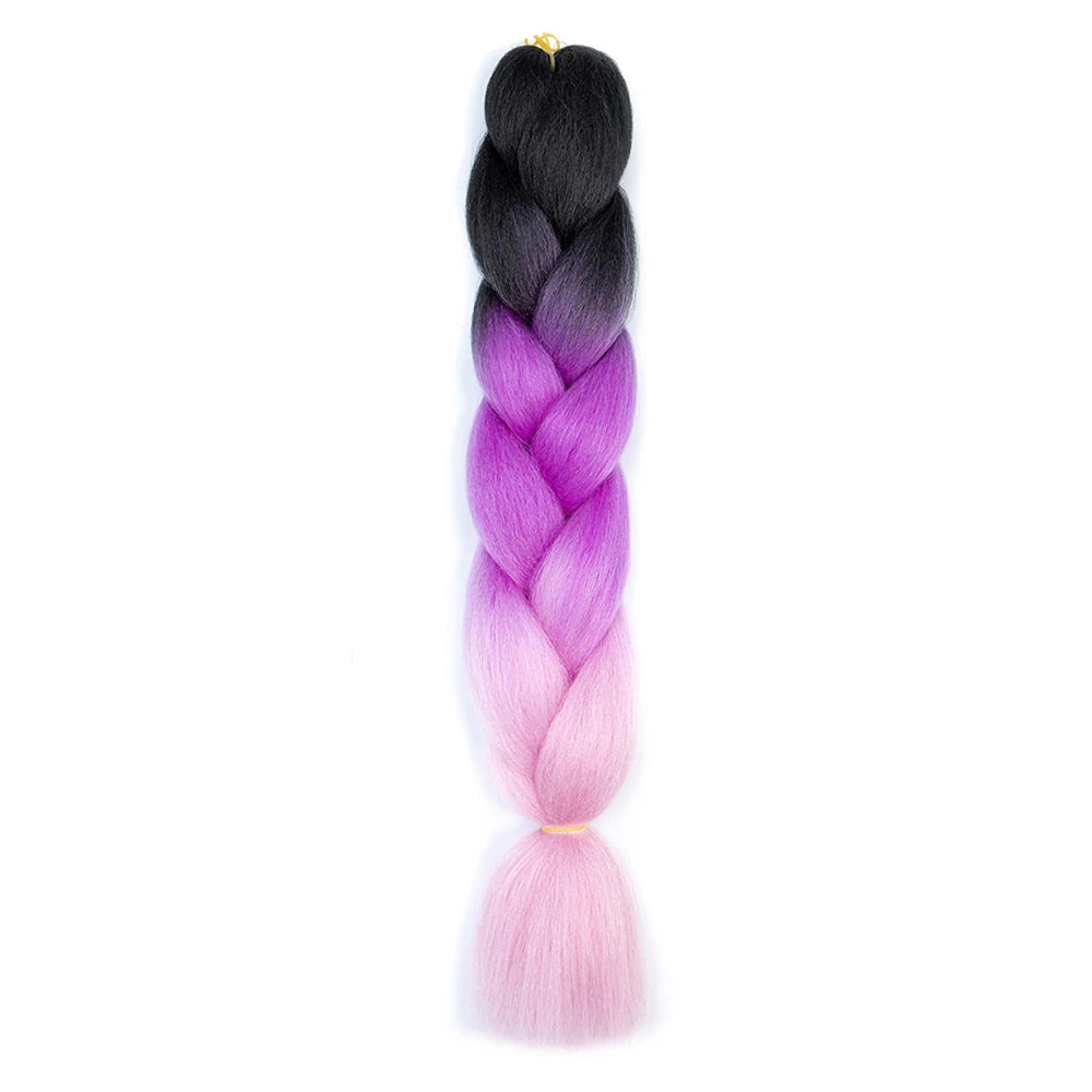 24 Inch Jumbo Braids Extensions – Synthetic Afro Ombre Kanekalon Hair for Children