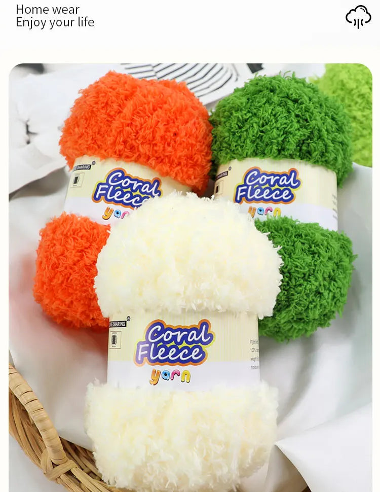 Soft Coral Yarn – Fluffy, Skin-Friendly Knitting Yarn for Sweaters, Scarves & DIY Winter Wearables