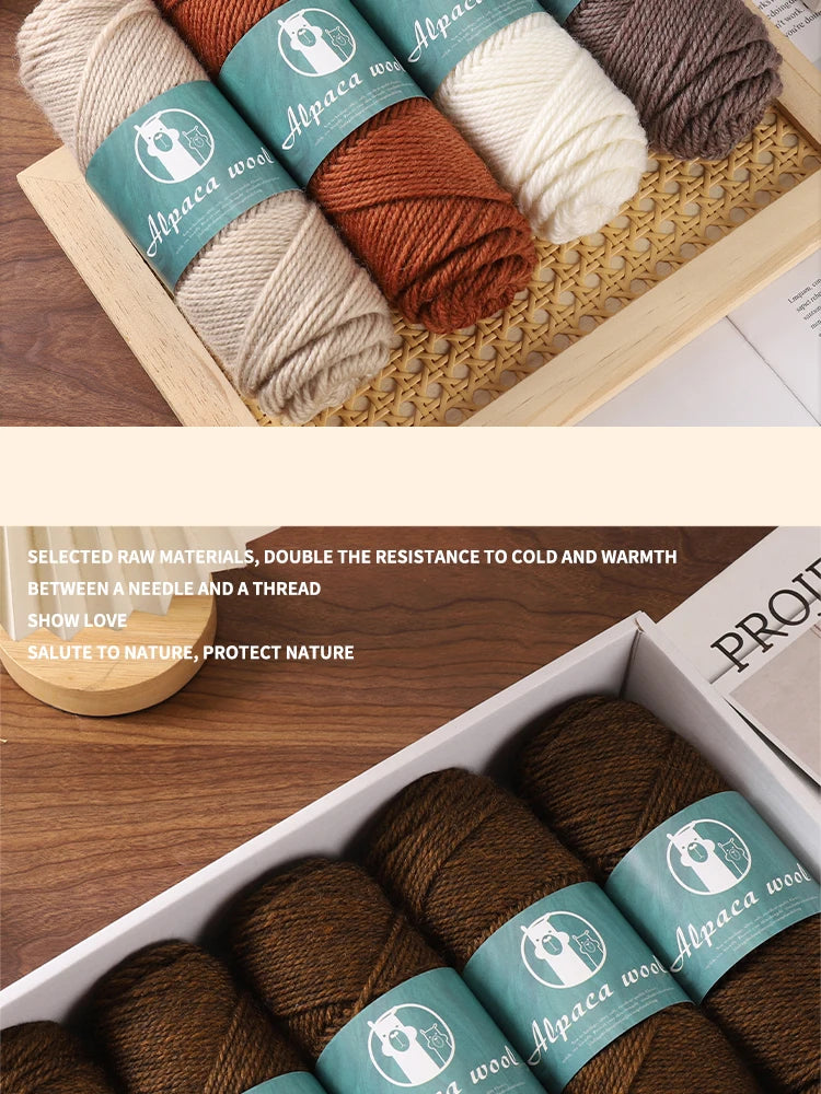 Alpaca Wool Boutique Yarn – 500g Thick Knitting Yarn Set (5 Pieces) for Sweaters, Scarves & Winter Wear