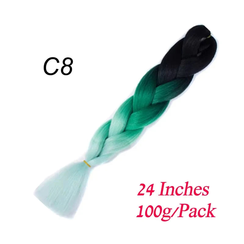 24 Inch Pre-Stretched Jumbo Braiding Hair – Synthetic Kanekalon Extensions for African Braids (100g) 444