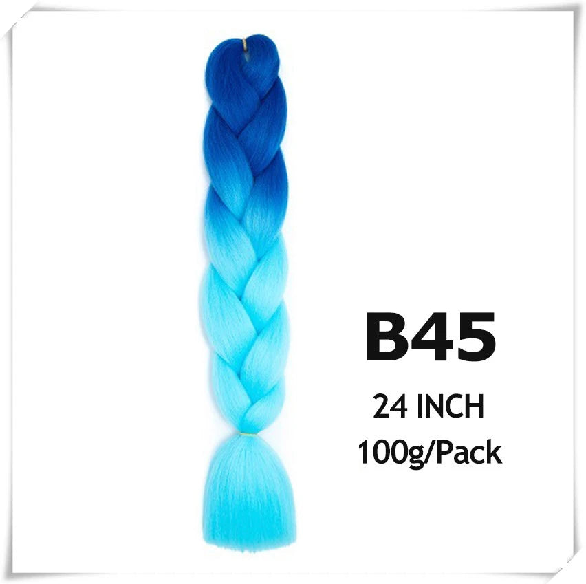 Pre-Stretched Jumbo Braiding Hair – 24 Inch Ombre Purple Synthetic Crochet Extensions for Women