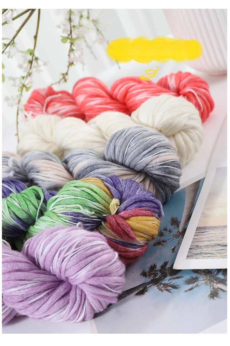 Fancy Twisted Cashmere Yarn – Irregular Imitation Bean Yarn for Hand-Knitting Sweaters, Cardigans, Shawls & DIY Crafts