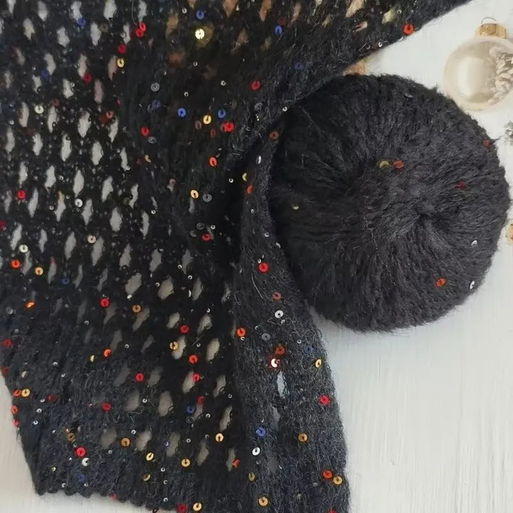 300g Colorful Sequined Alpaca Yarn – Soft Knitting Yarn for Sweaters, Scarves & Hats (6 Pieces/Pack)