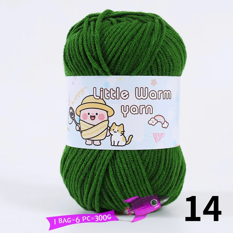300g Medium-Thick Soft Yarn – DIY Hand-Knitting Yarn Balls for Sweaters, Hats & Crafts (6 Pieces / Pack)