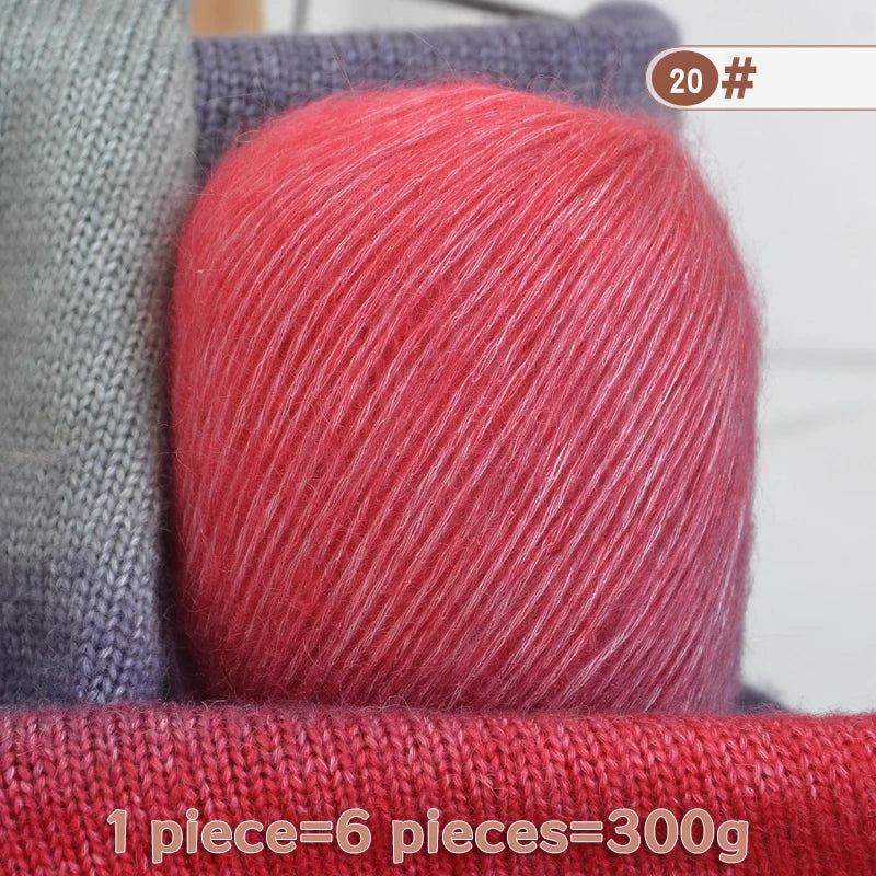 300g High-Quality Cashmere Yarn – Lightweight Multi-Color Yarn for Sweaters, Jackets, Scarves & Hats (6pcs Pack)