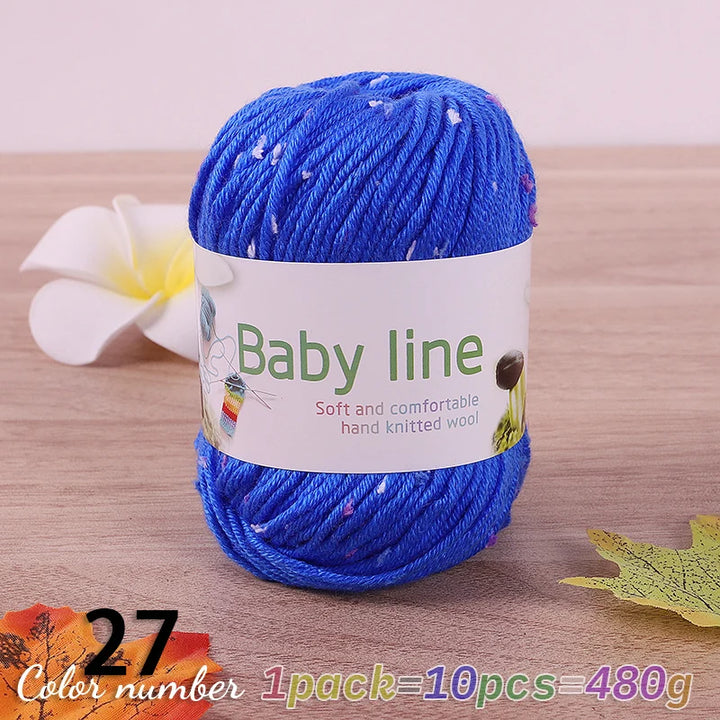 480g Star Dot Multicolor Yarn – Medium-Thick Knitting Yarn for Sweaters, Scarves & Hats (10 Pieces/Pack)