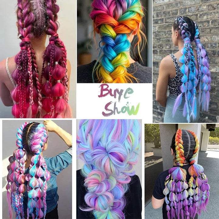 24-Inch Synthetic Long Straight Yaki Jumbo Braids – Pre-Stretched Hair Extensions