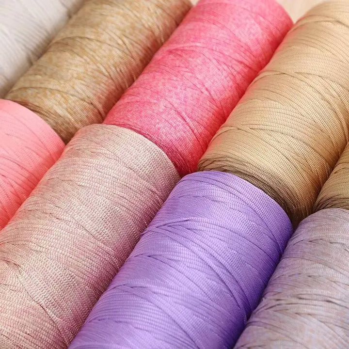 250g Lightweight Flat Ribbon Yarn – Hollow Crochet Yarn for Summer Hats, Bags & DIY Crafts