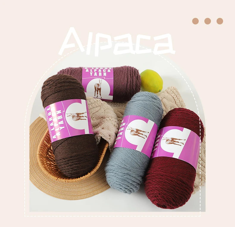 Large Skeins of Medium-Thick Alpaca Yarn – Beginner-Friendly Knitting Yarn for Sweaters, Scarves & Gloves