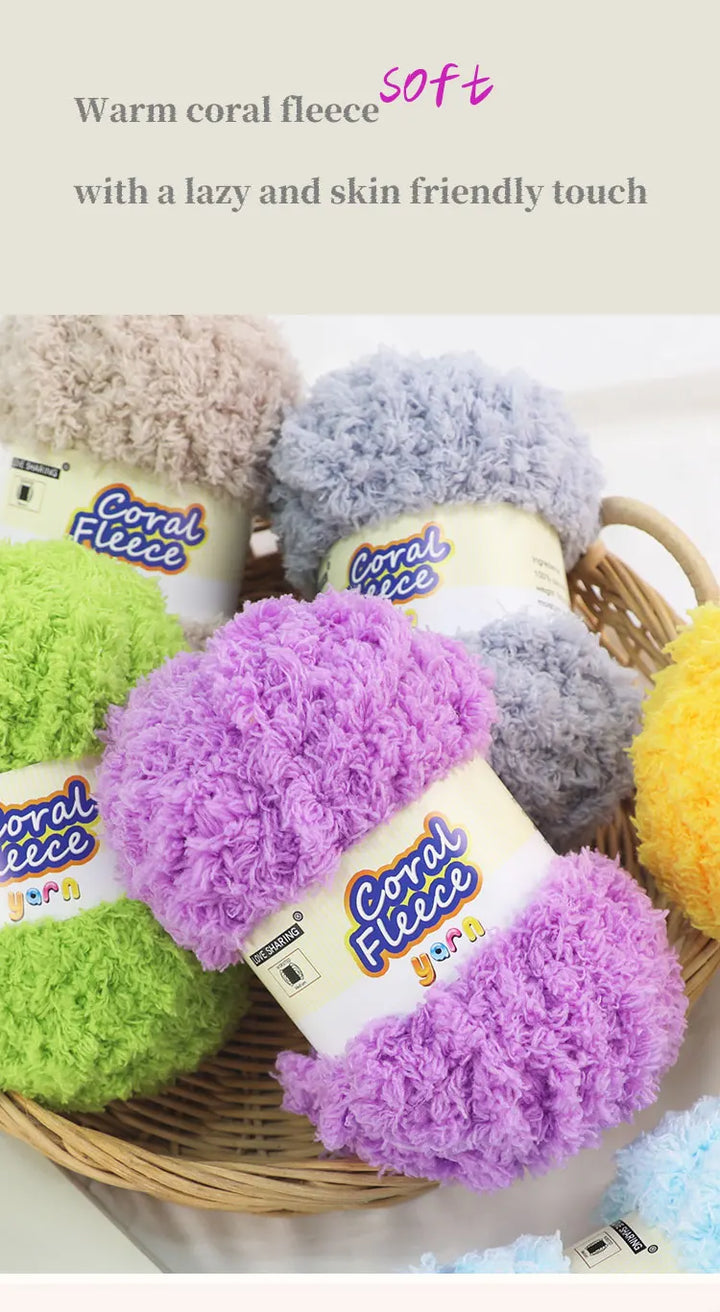 Soft Coral Yarn – Fluffy, Skin-Friendly Knitting Yarn for Sweaters, Scarves & DIY Winter Wearables