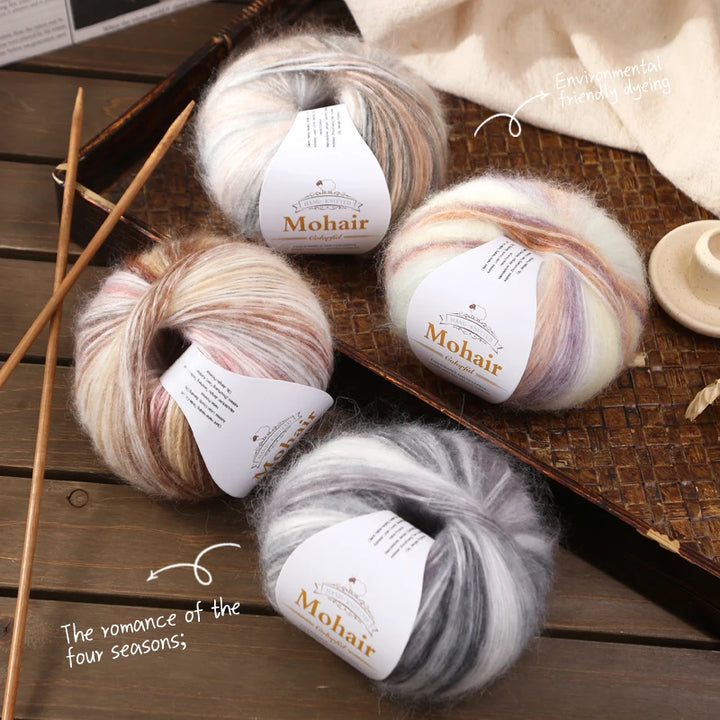 300g Rainbow Gradient Yarn Balls – Colorful Knitting Yarn for Tops, Scarves & DIY Crafts (6 Pieces/Pack)