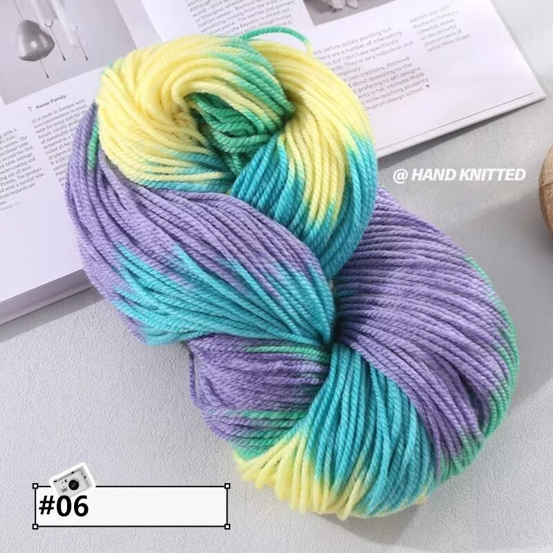 400g Hand-Dyed Chunky Alpaca Yarn (2 Skeins) – Gradient Rainbow Wool Yarn for Sweaters, Scarves & Hats