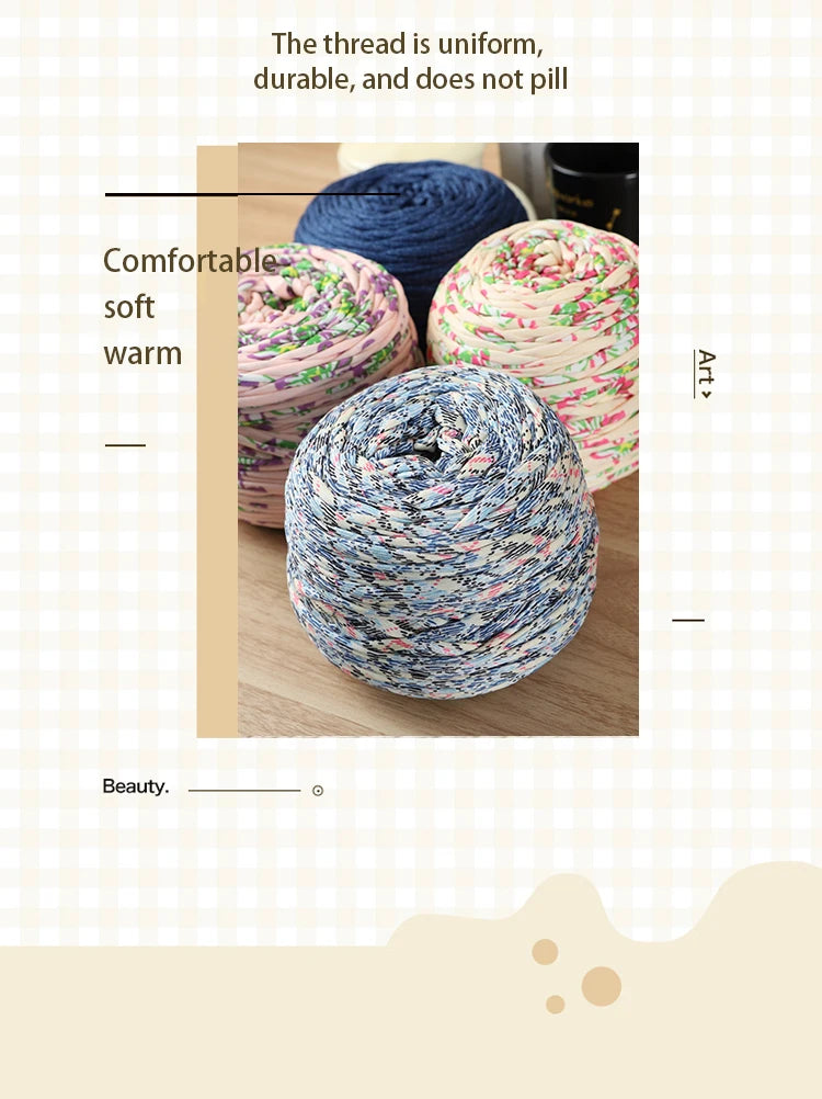 600g Large Polyester Fabric Yarn Set (2 Pieces) – Colorful Elastic Yarn for Bags, Slippers & DIY Crafts