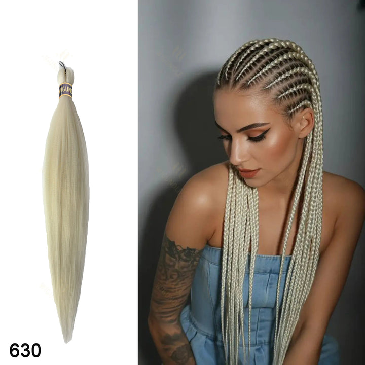 Hair extension with a woman styled with braided hair