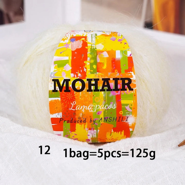 Colorful Long-Haired Mohair Yarn – Gradient Dyed Soft Knitting Yarn for Sweaters, Scarves, Hats & DIY Crafts