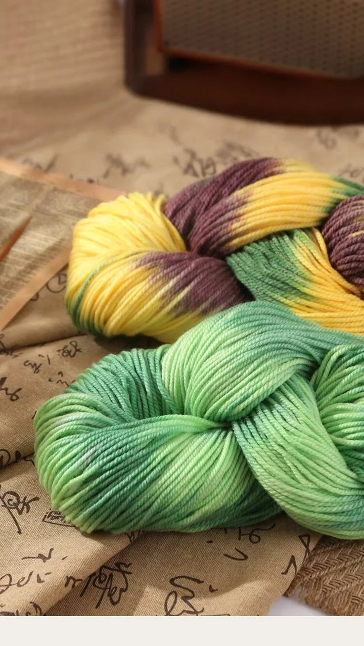 400g Hand-Dyed Chunky Alpaca Yarn (2 Skeins) – Gradient Rainbow Wool Yarn for Sweaters, Scarves & Hats