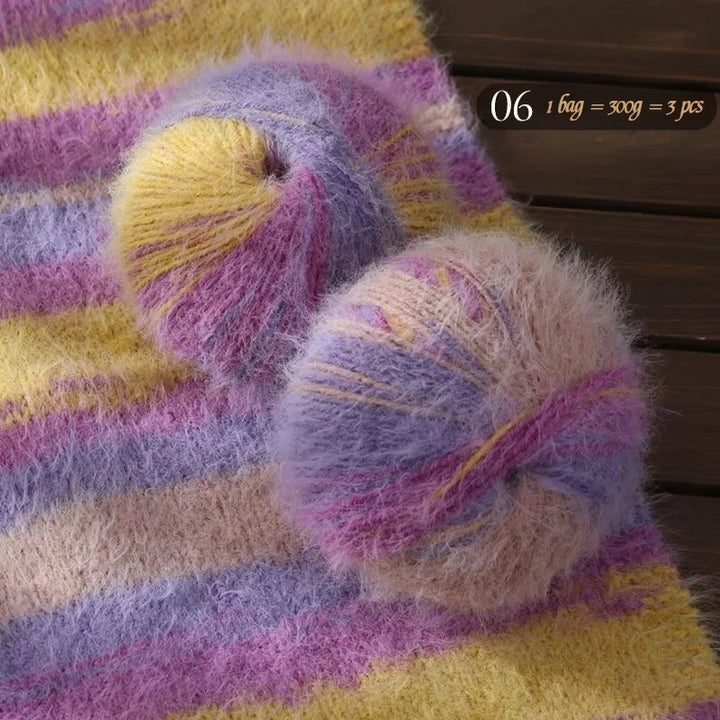 300g Xuebao Gradient Plush Yarn (3 Pieces) – Soft Warm Knitting Yarn for Scarves, Hats, Gloves & Blankets
