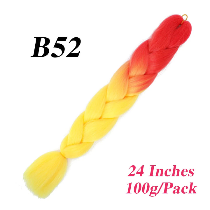 24 Inch Jumbo Braiding Hair – Afro Ombre Synthetic Extensions for Children’s Braids (100g) 33