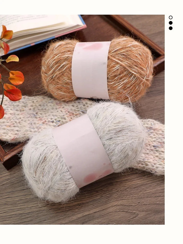 Mixed-Color Long-Haired Mohair Yarn – Fashionable Fluffy Knitting Yarn for Sweaters & Crafts