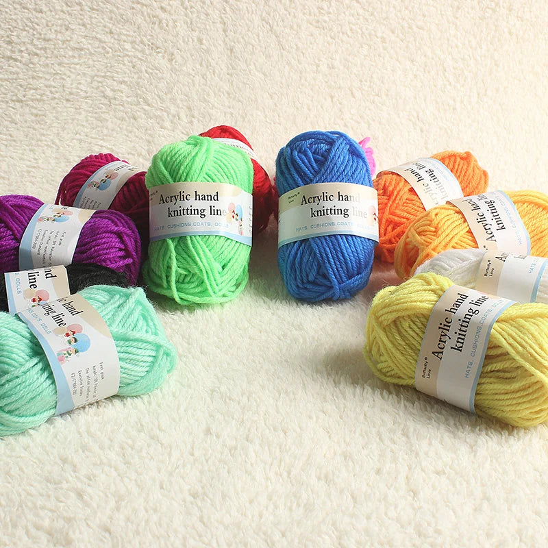 12-Color Yarn Set for Crochet & Knitting – Beginner DIY Craft Yarn Kit for School & Hobby Projects