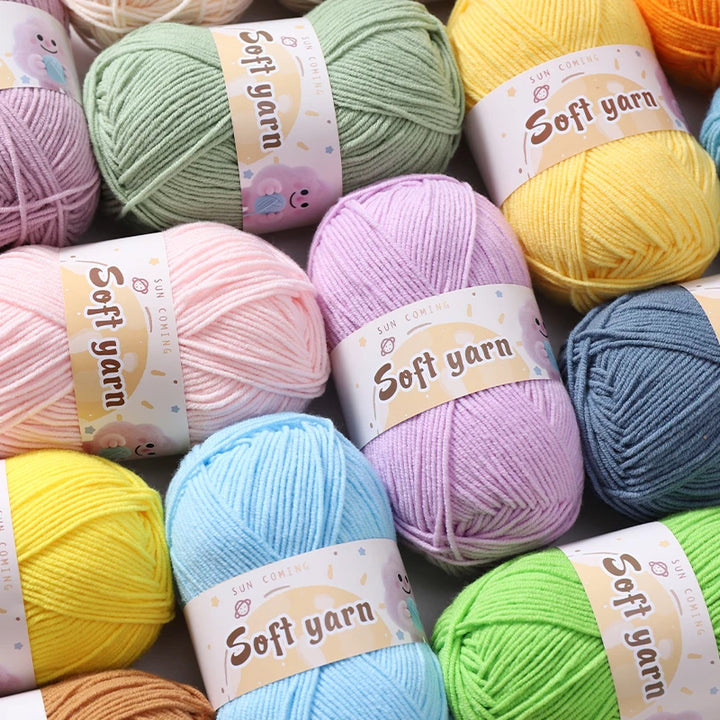 240g Medium-Thin Combed Yarn – Soft DIY Knitting & Crochet Yarn Balls (6 Pieces / Pack)