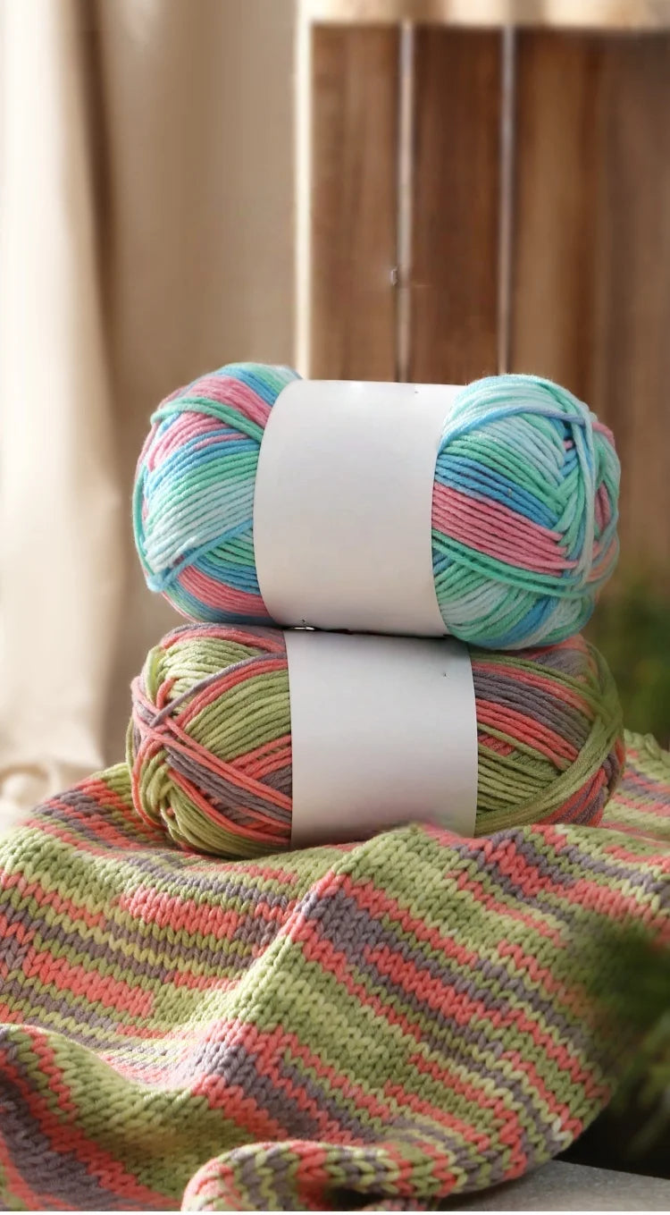 Colorful 6-Strand Gradient Yarn – Segment-Dyed Floral Pattern Yarn for Handmade Crafts