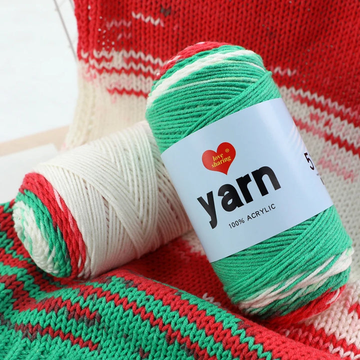 300g Rainbow Gradient Acrylic Yarn Set (3 Pieces) – Medium-Thick Knitting Yarn for Sweaters, Scarves, Hats & DIY Crafts
