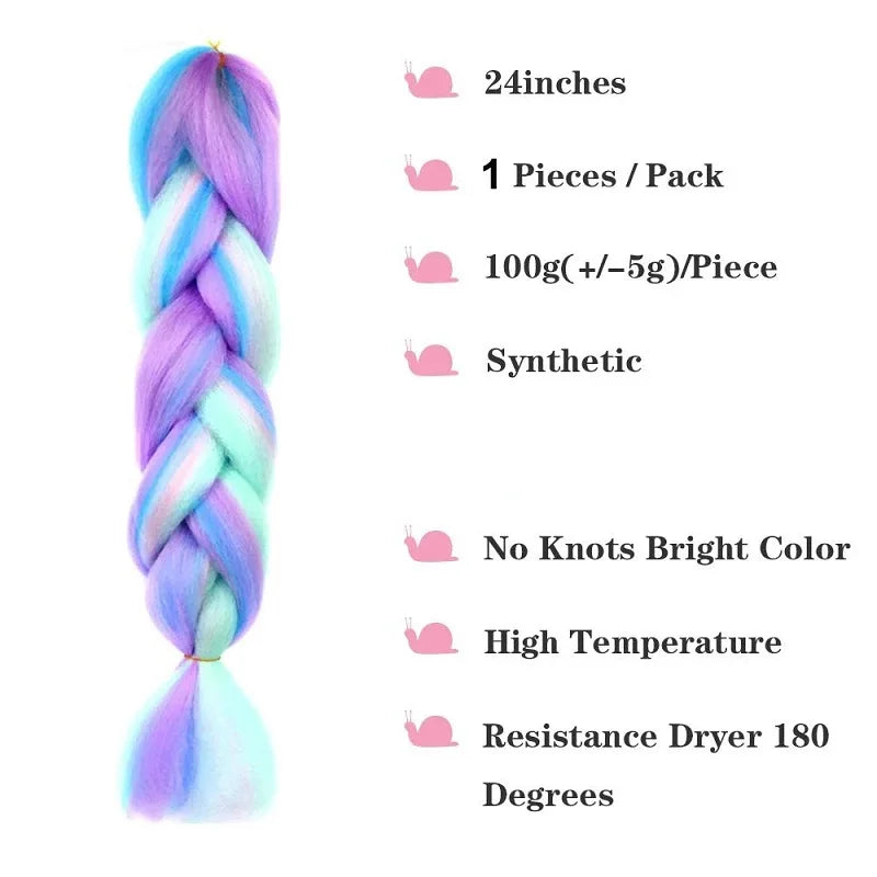 Synthetic 24 Inch Jumbo Braiding Hair – Afro Ombre Yaki Straight Crochet & Box Braids