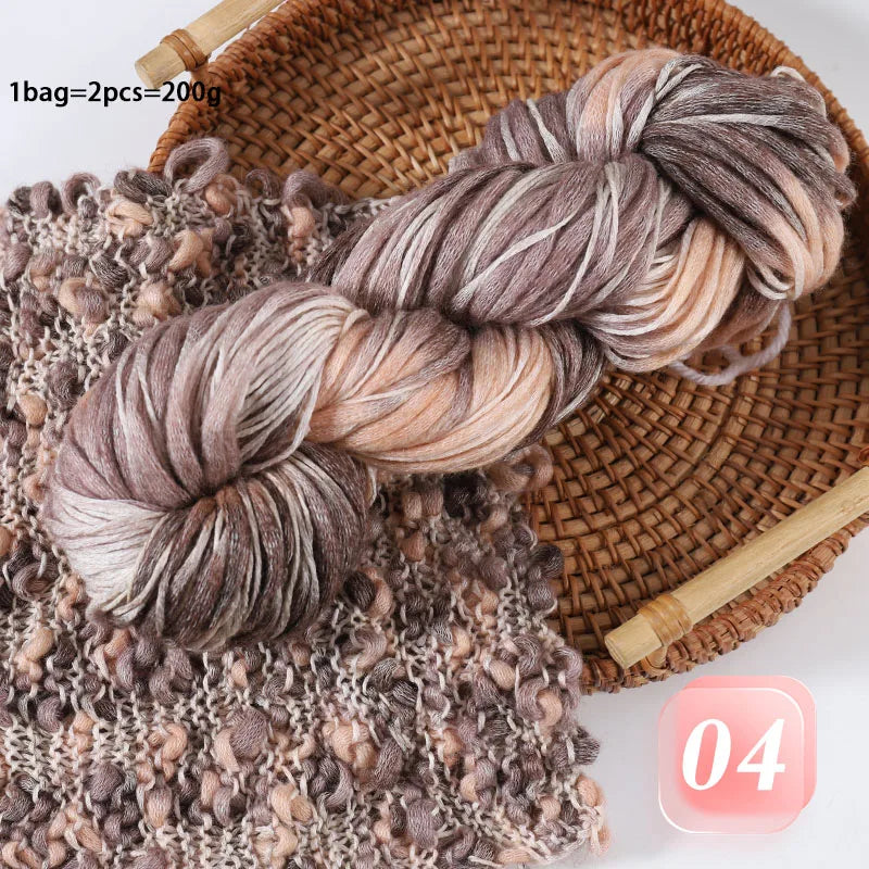 Fancy Twisted Cashmere Yarn – Irregular Imitation Bean Yarn for Hand-Knitting Sweaters, Cardigans, Shawls & DIY Crafts