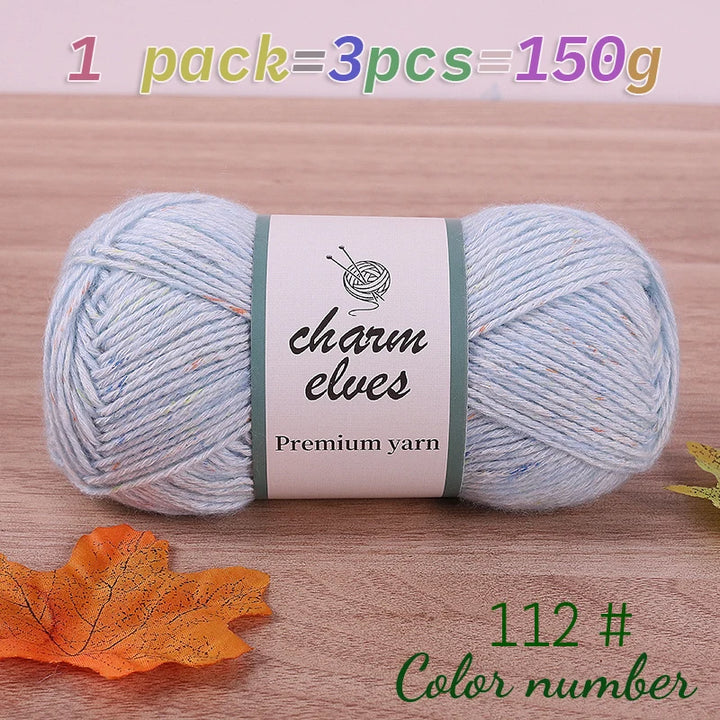 150g Colorful Dot Spray Yarn – Medium-Thick Cotton Yarn for Hand-Knitting (3 Pcs / Pack)