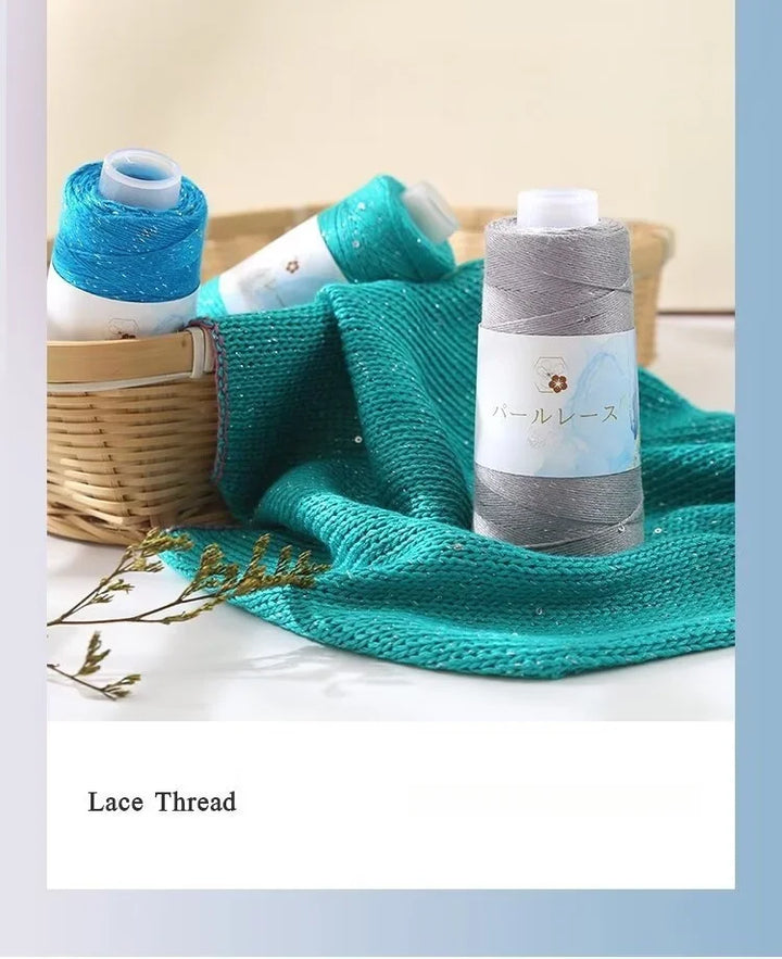 150g Bamboo Fiber & Linen Yarn with Sequins (3 Pieces) – Medium-Fine Yarn for Sweaters, Hats, Gloves & DIY Crafts