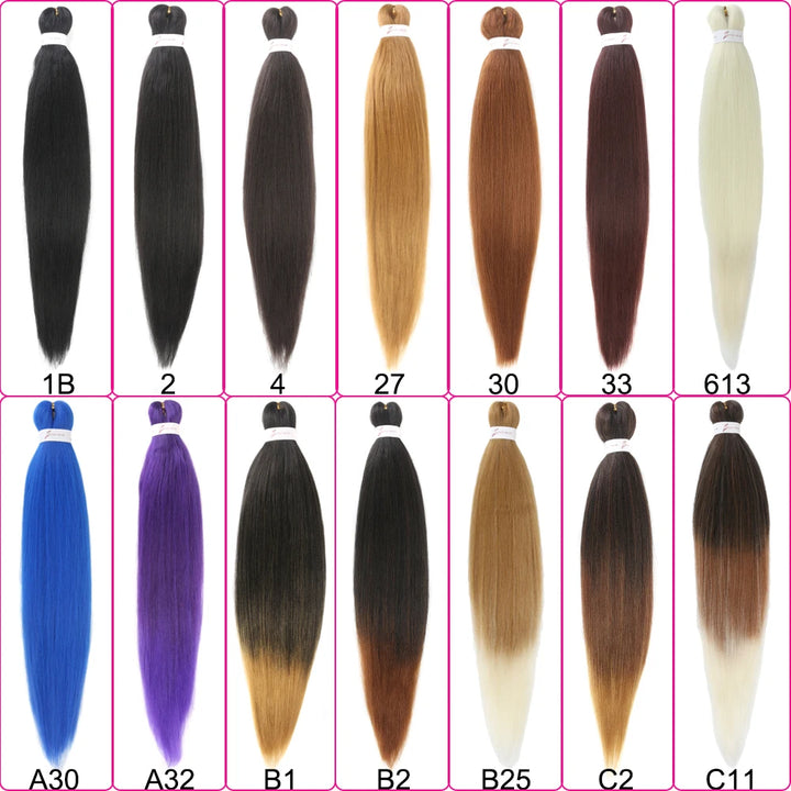 26 Inch Pre-Stretched Braiding Hair – Xpression-Style Smooth Yaki Straight Synthetic Extensions