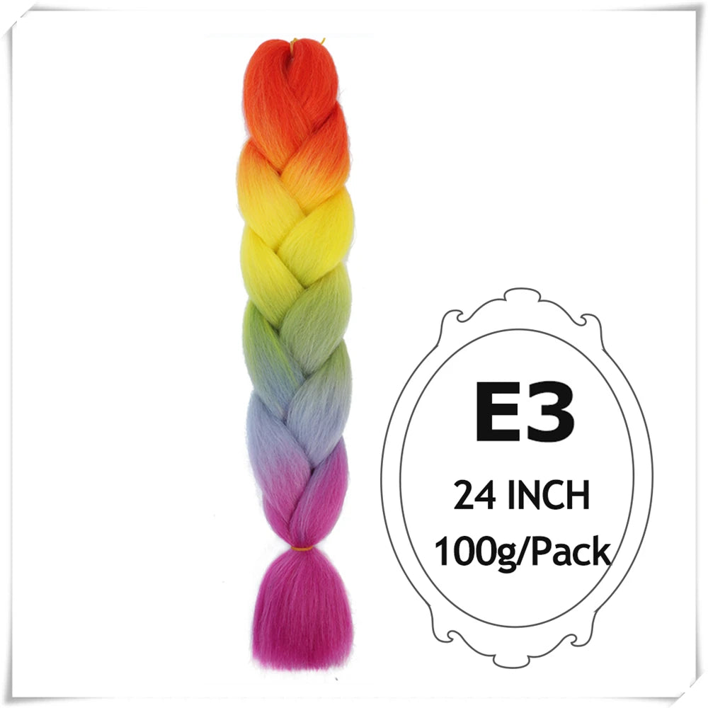 Pre-Stretched Jumbo Braiding Hair – 24 Inch Ombre Purple Synthetic Crochet Extensions for Women